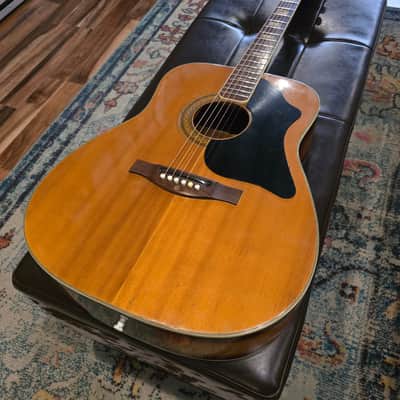 Early 1970's Univox MIJ Dreadnaught - Flame Maple Sunburst - Sold Woods - w/OHSC image 7