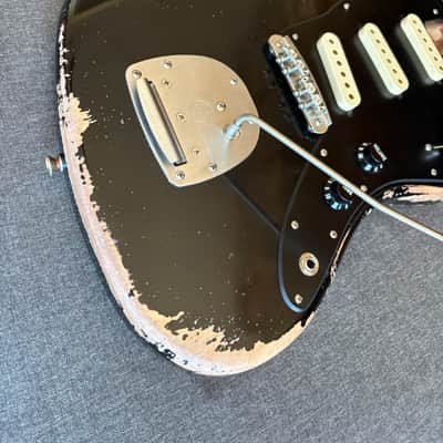 WARMOTH JAZZMASTER BODY • MJT BLACK NITRO RELIC • MASTERY BRIDGE & VIBRATO • NO PICKUPS image 2