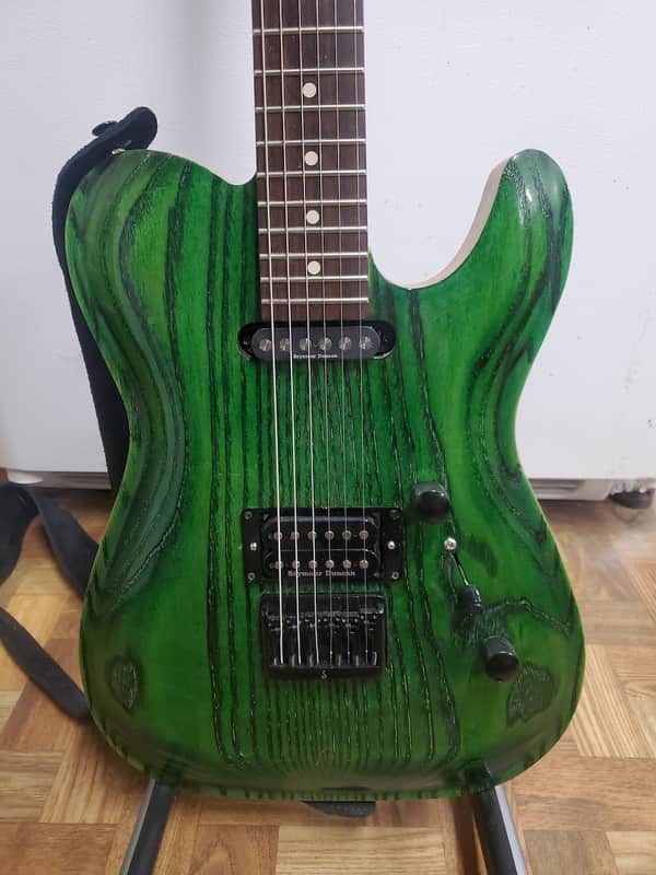 T-Style Carved Top  Electric Guitar Green - Warmoth Neck image 1