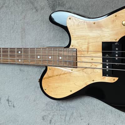1990s Fernandes TEB-1 Tele Bass Made in Japan Black P/J Gold Hardware w/ Hardshell Case image 14