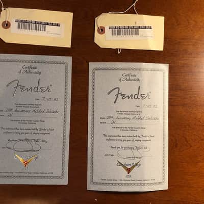 Fender Stratocaster Telecaster 1993 Gold Sparkle GC LE 29th Anniversary Matched Set image 25