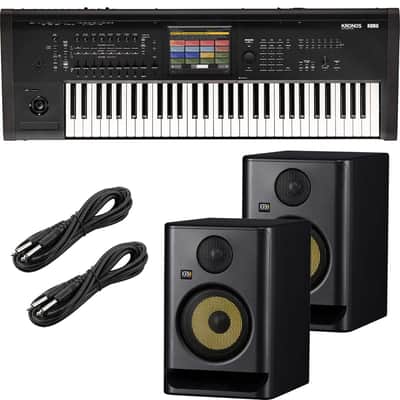 Korg Kronos 3 61-key Music Workstation - (2) KRK Rokit 5 G5 Monitors - (2) 1/4 Cable Bundle