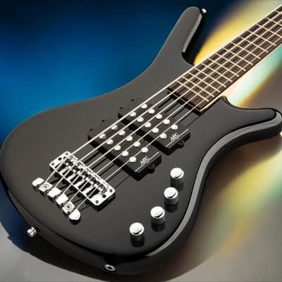 Warwick RockBass Corvette $$, 5-String - Solid Black High Polish image 1