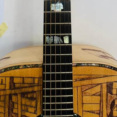 Blueberry Handmade Dreadnought Guitar Bookstore Motif image 10