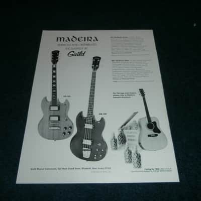 Vintage 1970's Madeira Guild EG-100 Guitar, MB-100 Bass Flyer! image 1