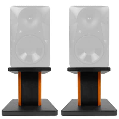 Rockville 8” Wood Studio Monitor Speaker Stands For Mackie MR824 Monitors image 1
