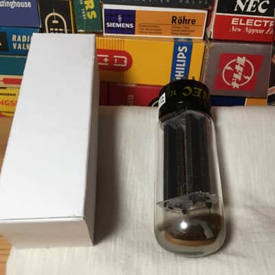 1x Rare NOS Black Plate NEC Nippon Japan 5U4GB Rectifier Tube + Plain Box ~ Smooth Holographic Tone w/ Great Bass image 2