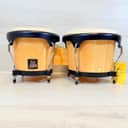 Latin Percussion Aspire Wood Bongos Natural Finish Hand Drums with Stand Mount Block