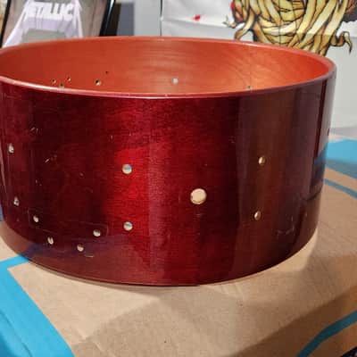 Tama Mastercraft Aw456 Artwood 14x6.5 Birch Snare Shell. Cherry Wine lacquer image 4