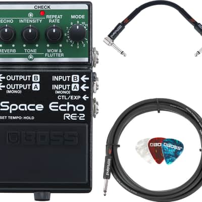 Boss RE-2 Space Echo Delay and Reverb Effects w/ Instrument Cables image 1