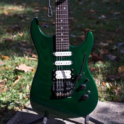 Fender HM Strat 1980s Green Flame image 2