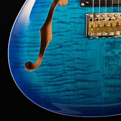 PRS SE Custom 24 Semi-Hollow Piezo Electric Guitar - Lake Blue image 4