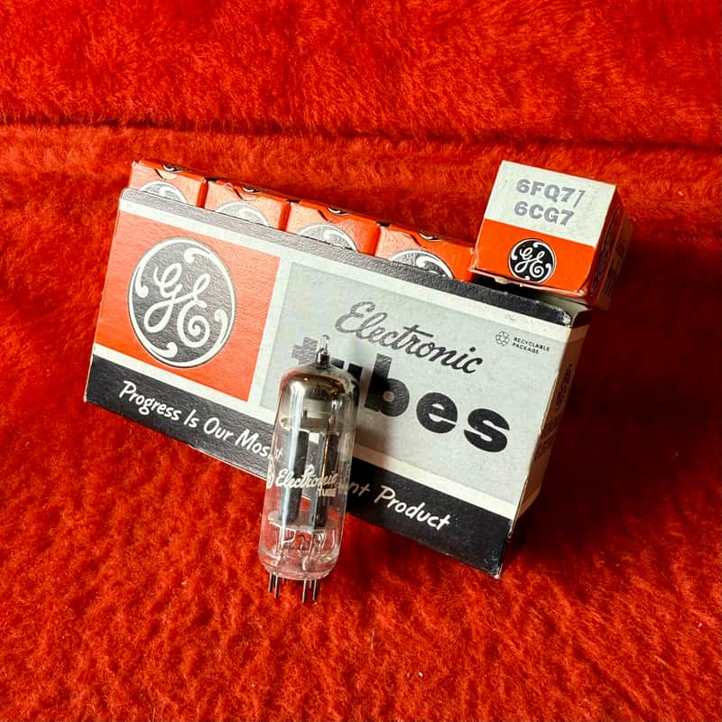 NOS SLEEVE 5x General Electric 6FQ7/ 6CG7 audio preamplifier tubes 1960 - GE original vintage USA valve image 1