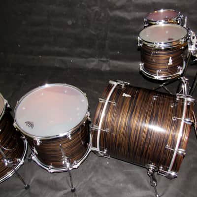 Brady Drums  Brady Maccasar Jarrah Ply 5-Piece Drum Kit Maccasar Ebony Gloss Maccasar Ebony Gloss image 10