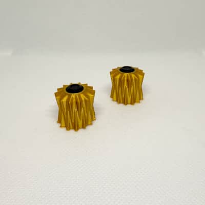 Vol and Tone Set - Gold Spiral Gear Custom Guitar Knobs image 2