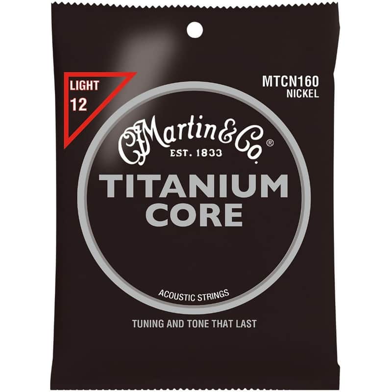 Martin MTCN160 Titanium Core Nickel Acoustic Guitar Strings - Light image 1