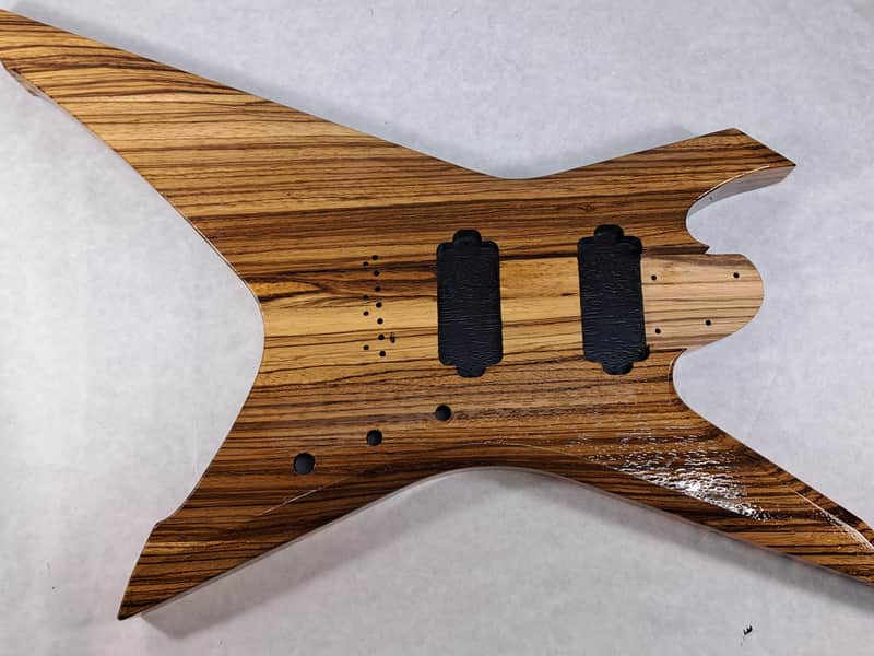 Finished Zebrawood HxH Xiphos body fits Ibanez (tm) Universe 7 string J2040 image 1