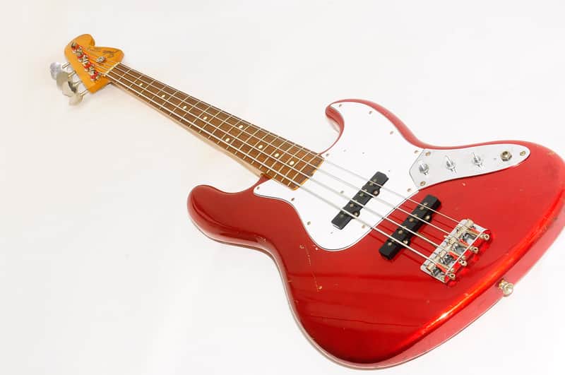 Excellent Fender Japan JB62 Candy Apple Red Jazz Bass Bass Guitar Ref No 1287 image 1