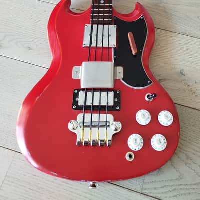 Ibanez Antoria 2354B Double Cutaway Bass 1974-1977-Relic Red image 4