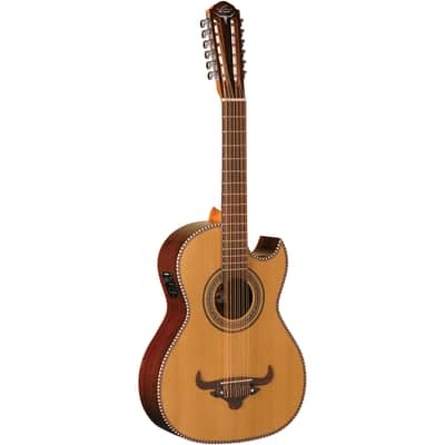 Oscar Schmidt OH52SE Solid Cedar Top 12-String Acoustic-Electric Bajo Sexto w/Deluxe Padded Gig Bag image 1