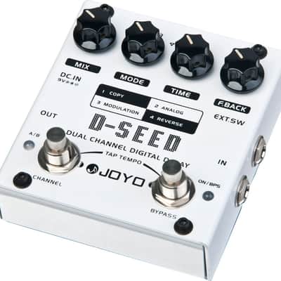 Joyo D-SEED Dual Channel Digital Delay Pedal w/ Power Supply and 2 Patch Cables image 3