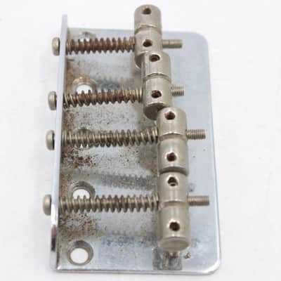 Vintage Fender Squier MIJ 4-String Bass Bridge - Chrome, 5-Hole Mount, Top Load, Made in Japan image 3