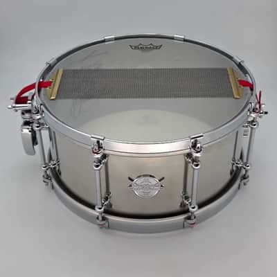 Used Dunnett Stainless Steel Snare Drum 14x6.5 w/Cold Rolled Hoops - Very Good image 5