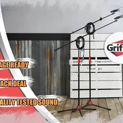 Microphone Boom Stand with XLR Mic Cable, Cardioid Dynamic Microphone & Clip (Pack of 2) by Griffin - Tripod Mount - 20 ft Pro Audio 3-Pin Cord Patch Vocal Unidirectional Microphone image 13