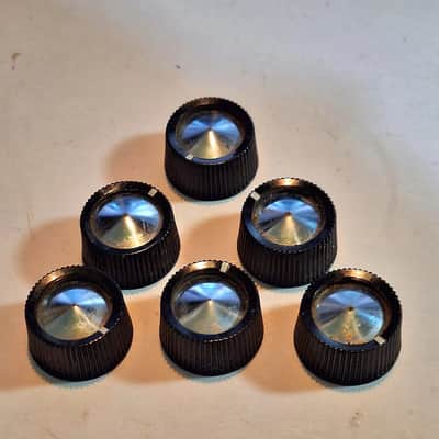 (2) Original 1950's-1960's Silvertone Harmony Kay Knobs *Black / Silver* image 1