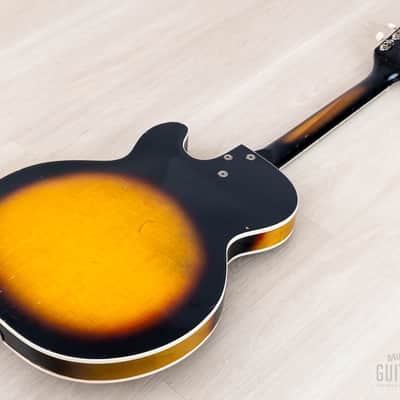 1966 Harmony Meteor H70 Vintage Guitar Sunburst w/ Maple Top & DeArmond Gold Foils image 16