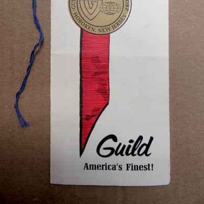 Guild T-100 Warranty & Registration Hang Tag Card. 1960's image 1