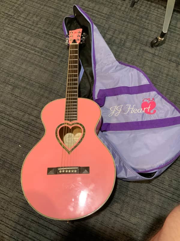 Jay Turser JJ Heart  Pink w/ bag image 1