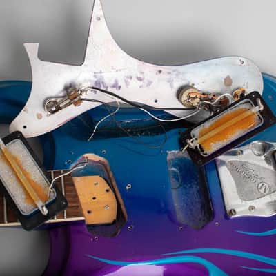 Mosrite  Ventures Model Custom Finished for Semie Moseley Solid Body Electric Guitar (1966), ser. #3841, brown hard shell case. image 16