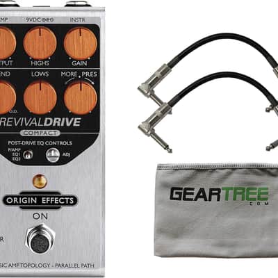 Origin Effects RevivalDRIVE Compact Overdrive Pedal w/ 2 Patch Cables and Cloth image 1