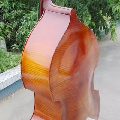 SCHONA SDBT-02BE - 4/4 Double Bass Gloss Finish Beginner Practice Contrabass Linden Wood Top Back Side Artificial Tiger image 2