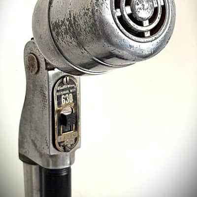 Vintage 1950’s Electro Voice 630 Dynamic Microphone, working, stand w/cable image 5