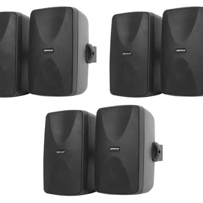 (6) Rockville WET-7020B Black Home Theater Wall Speakers For Living Room/Office image 1