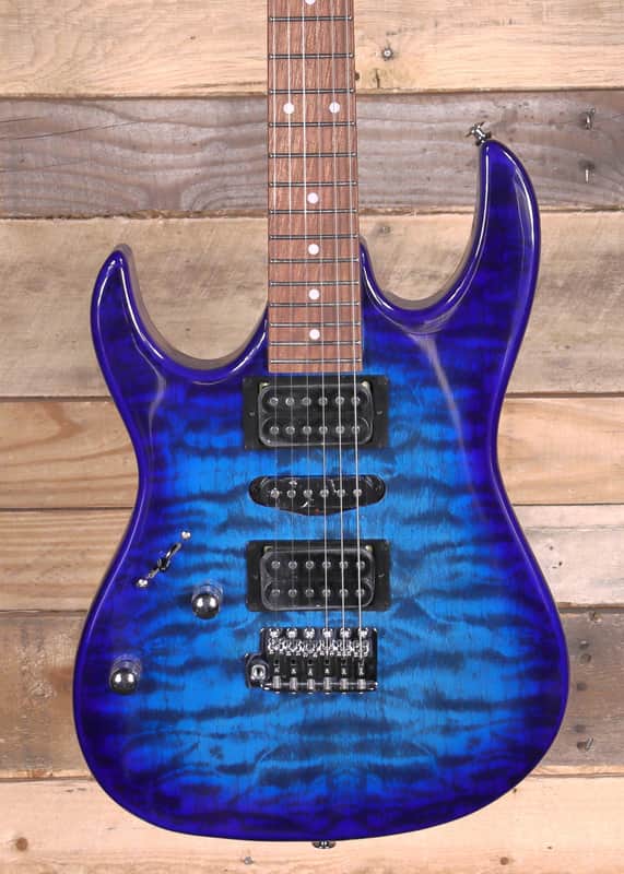 Ibanez GRX70QAL Left-Handed Electric Guitar Transparent Blue Burst image 1