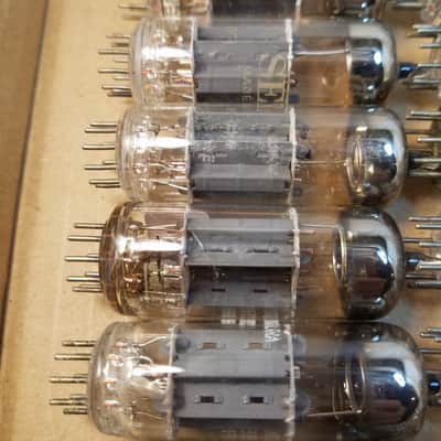Matsushita etc. Matched Pair (2) 6FQ7 tNOS AT1000 TESTED Vacuum Tubes Japan 6CG7 no divider dual triode 1964-1978 image 3