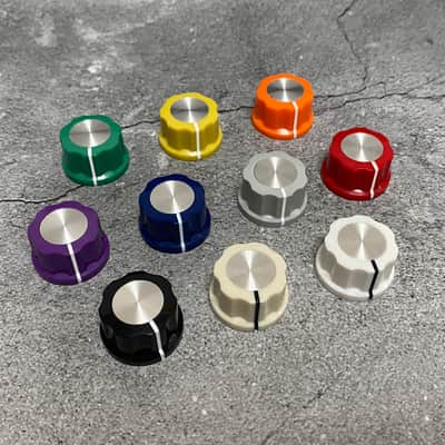 2x Yellow Large Fluted Boss Style Knobs Guitar Amp Pedal Fluted Control Big Knob 6.35mm 1/4" image 3