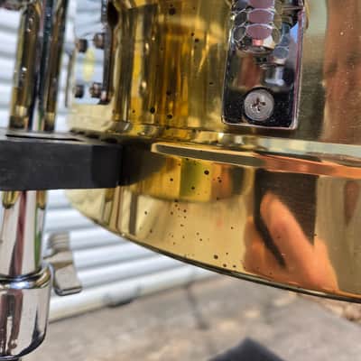 Latin Percussion Tito Puente 14" and 15" Brass Timbale Pair W/ Stand (C020-4) image 6