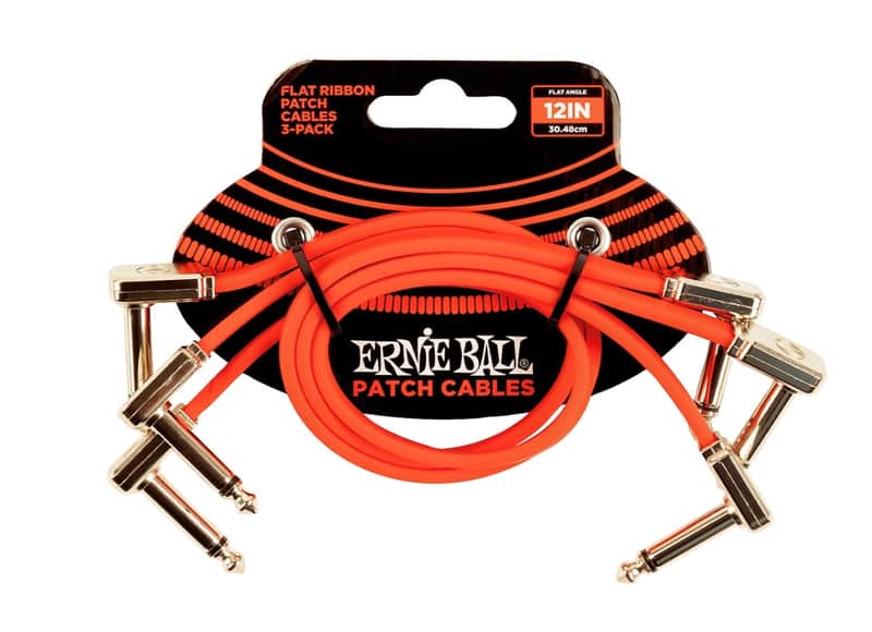 12" Flat Ribbon Patch Cable Multi-Shielded Low-Profile Low-Noise 3-Pack - Red - Multi-Effects - Stompbox & Studio Rack Interconnect image 1