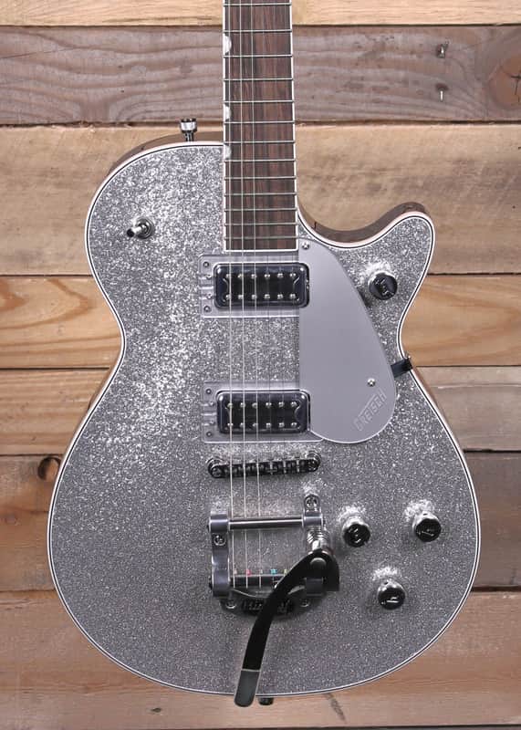 Gretsch G5230T Electromatic Sparkle Jet FT Single-Cut Electric Guitar Silver Sparkle w/ Bigsby image 1