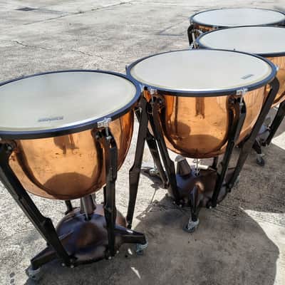 Set of 4 Ludwig Standard Series Polished Copper Timpani with Gauges - 23"/26"/29"/32" image 7