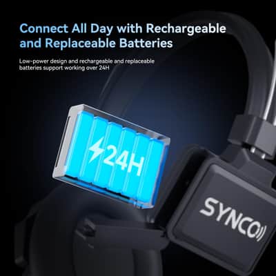 SYNCO XTalk XPro9 Wireless Intercom Headset System with Antenna Enhanced Signal Reception Support 500m/1640ft 2.4GHz 9-Person Team Communication,24-Hour Battery Life image 5