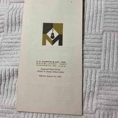 Vintage 1960 Martin Guitar Price List Case Candy image 4