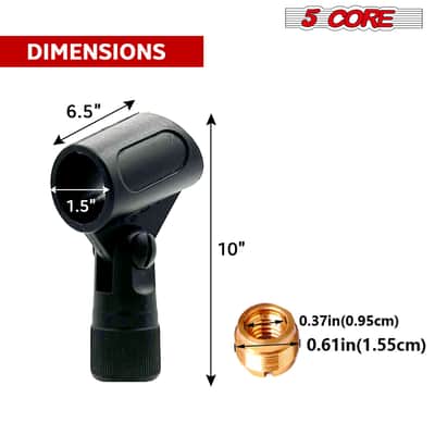 5 Core Microphone Clip Holder 2 Pieces with Screw Adapters 5/8 to 3/8 Inch image 11