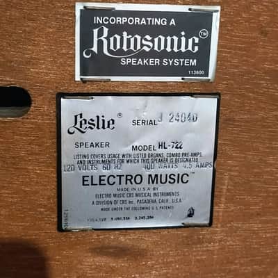 Leslie HL-722 Rotary Speaker w/ BookerLAB Control Pedal image 4