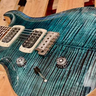 PRS GUITARS LEFTY CUSTOM 24 Super Curly Top  ZURDA GAUCHER SLATE BLUE (Matched Flame Top) S/N : CTI HO45477 image 18