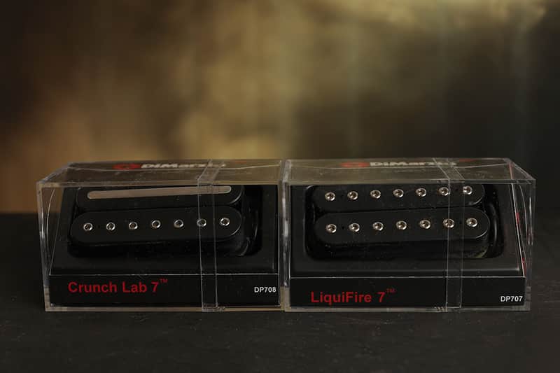 DiMarzio Liquifire 7 String Neck & Crunch Lab 7 String Bridge Set Black Pickups image 1